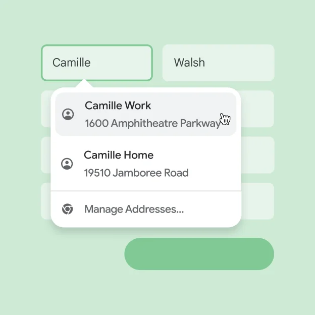 A user is able to instantly enter their name and address to a form using autofill.